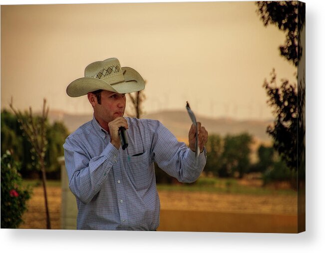 Auction Acrylic Print featuring the digital art The Auctioneer by Terry Davis