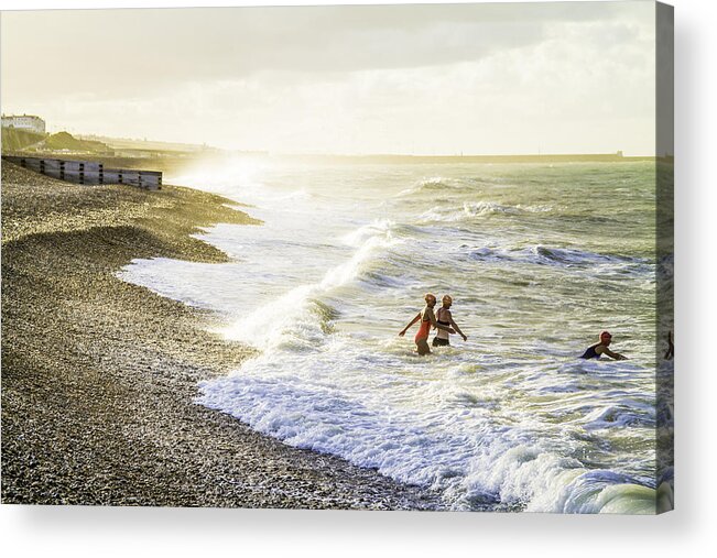 England Acrylic Print featuring the photograph The Bathers by Russell Styles