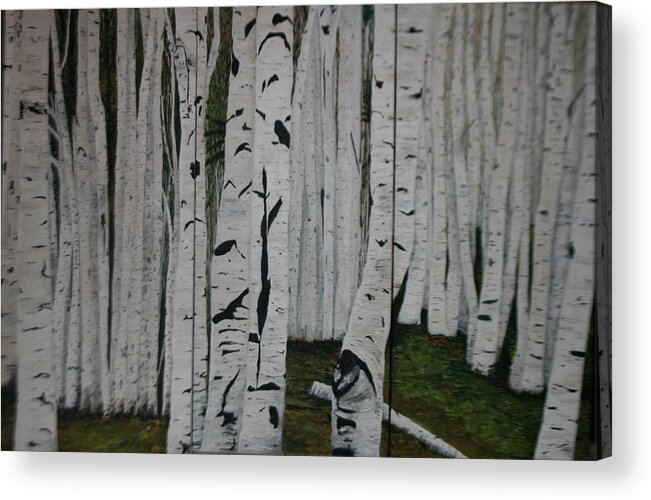 Trees Acrylic Print featuring the painting The birches.. by Betty-Anne McDonald