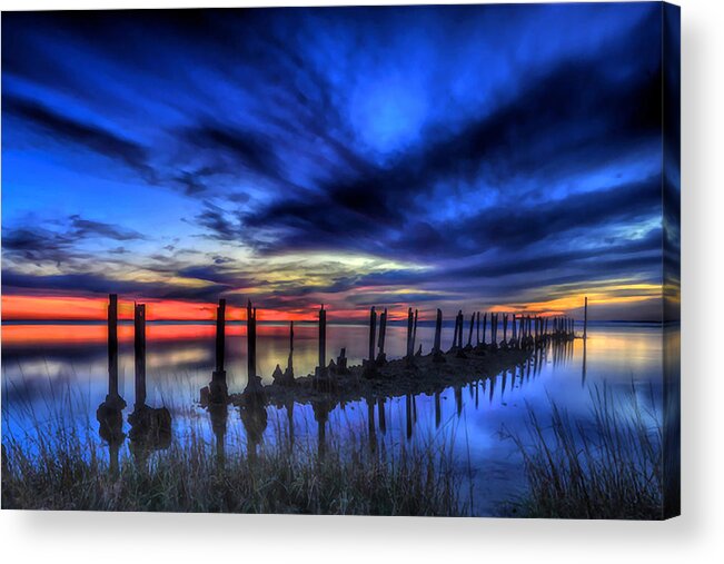 St. Marks National Wildlife Refuge Acrylic Print featuring the photograph The Blue Hour Comes to St. Marks #1 by Don Mercer