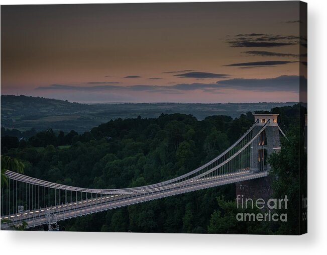 Clifton Suspension Bridge Acrylic Print featuring the photograph The Clifton Suspension Bridge, Bristol England by Perry Rodriguez