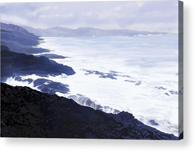 Victor Shelley Acrylic Print featuring the painting The Coast by Victor Shelley