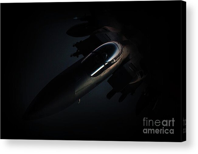 F15 Acrylic Print featuring the digital art The Dark Knight by Airpower Art