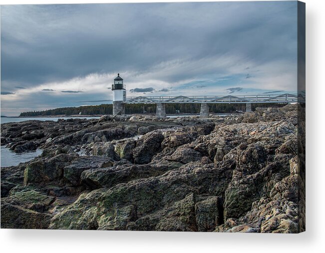 Marshall Point Lighthouse Acrylic Print featuring the photograph The distance II by Tony Pushard