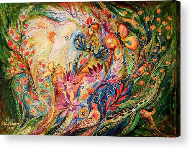 Original Acrylic Print featuring the painting The Domination of Green by Elena Kotliarker