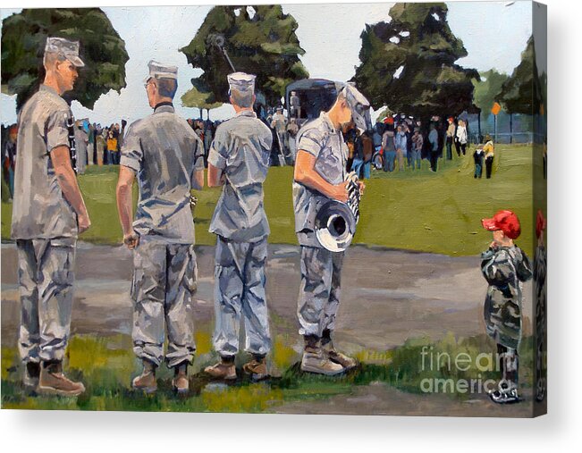 Marines Acrylic Print featuring the painting The Few The Proud by Deb Putnam
