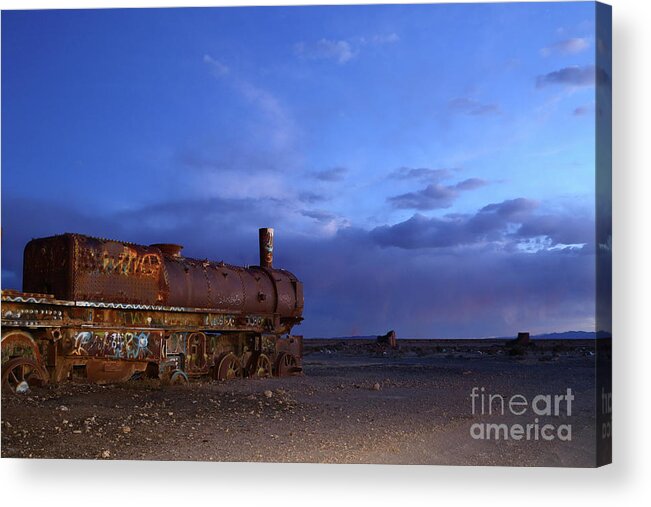 Railway Acrylic Print featuring the photograph The Final Days of Steam Trains Uyuni Bolivia by James Brunker