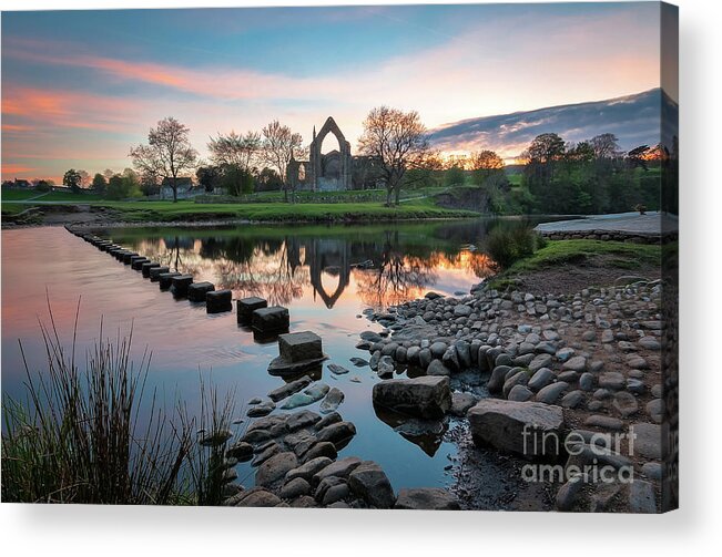 Bolton Abbey Acrylic Print featuring the photograph The first sunset in May by Mariusz Talarek