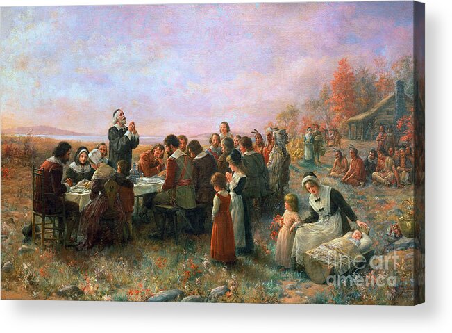 1621 Acrylic Print featuring the painting The First Thanksgiving by Granger