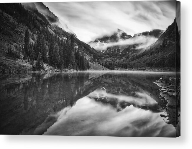 Maroon Bells Acrylic Print featuring the photograph The Foggy Bells by Photography By Sai