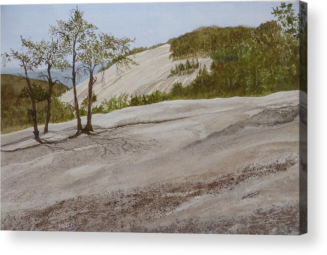 Stone Mountain Acrylic Print featuring the painting The Four Sisters by Joel Deutsch