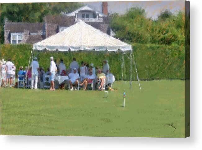 Croquet Acrylic Print featuring the painting The Gallery by Thomas Tribby