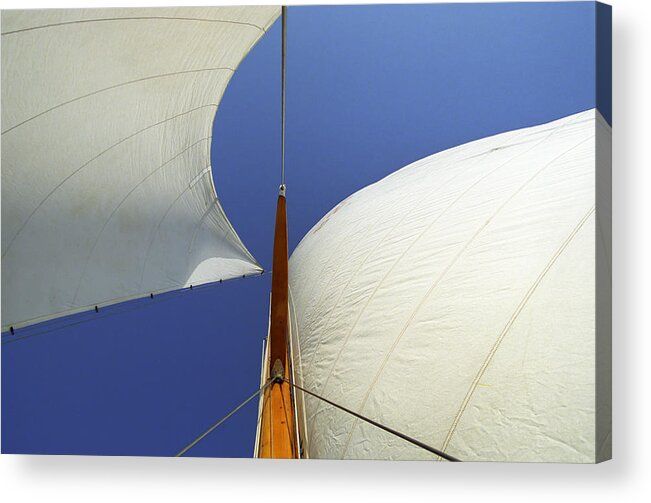 Sailing Acrylic Print featuring the photograph The Genoa and Mainsail of a Classic Sailboat by John Harmon