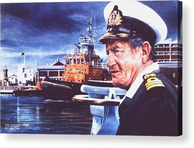 Simon's Town Acrylic Print featuring the painting The Harbourmaster by Tim Johnson