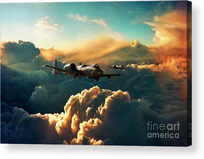 A10 Acrylic Print featuring the digital art The Hogs by Airpower Art
