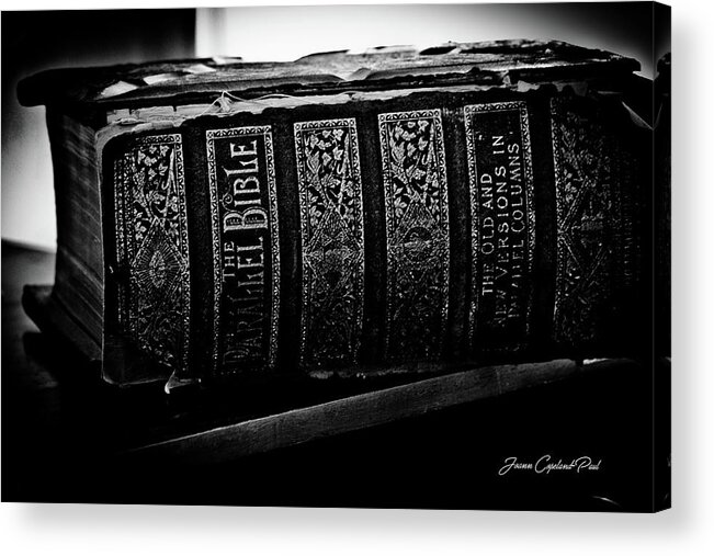 The Holy Bible Acrylic Print featuring the photograph The Holy Bible by Joann Copeland-Paul