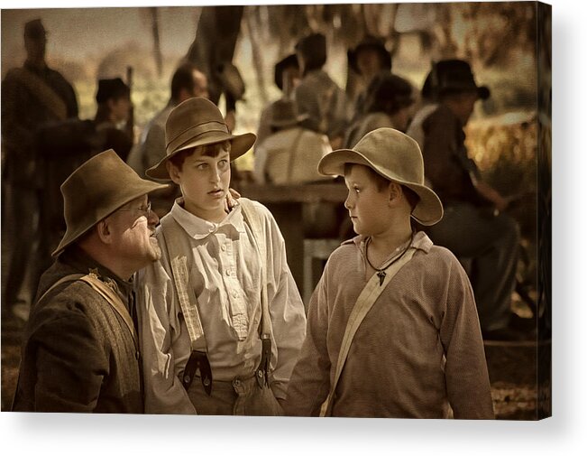 The Instructions Acrylic Print featuring the photograph The Instructions - 1 - Civil War Reenactment by Nikolyn McDonald