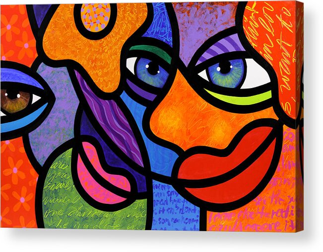 Eyes Acrylic Print featuring the painting The Introduction by Steven Scott
