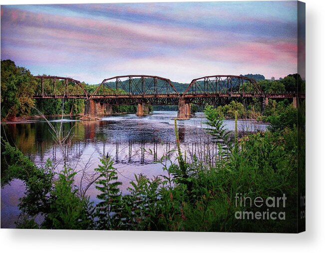 Railway Bridge Acrylic Print featuring the photograph The Lehigh and Hudson Over the Delaware by Mark Miller