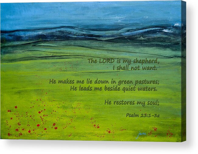Pasture Acrylic Print featuring the photograph The Lord Is My Shepherd by Jani Freimann
