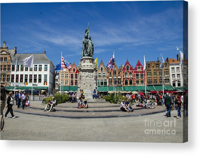 Place Acrylic Print featuring the photograph The Markt of Bruges by Pravine Chester