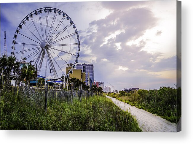 Horry Acrylic Print featuring the photograph The Myrtle Beach, South Carolina Skywheel at Sunrise. by David Smith