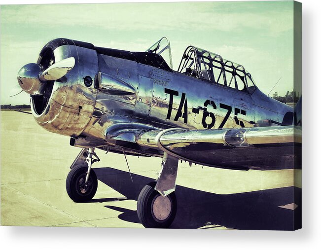 T-6 Acrylic Print featuring the photograph The North American Aviation T-6 Texan Plane Color Edition by Tony Grider