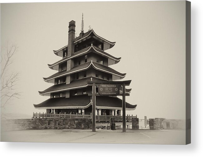 Pagoda Acrylic Print featuring the photograph The Pagoda - Reading Pa. by Bill Cannon