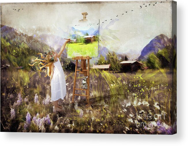 Artist Acrylic Print featuring the photograph The Painting by Looking Glass Images