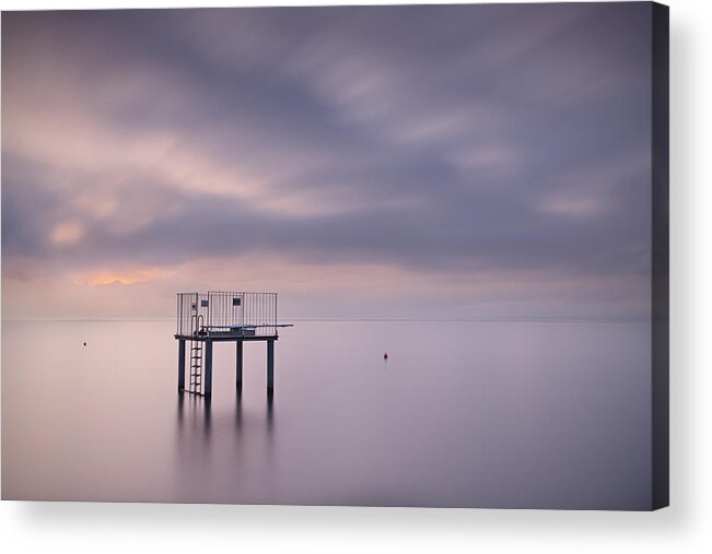 Pier Acrylic Print featuring the photograph The purple Symphony by Dominique Dubied