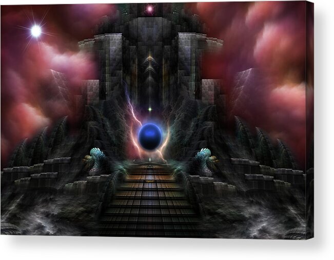 Realm Of Osphilium Acrylic Print featuring the digital art The Realm Of Osphilium Fractal Composition by Rolando Burbon