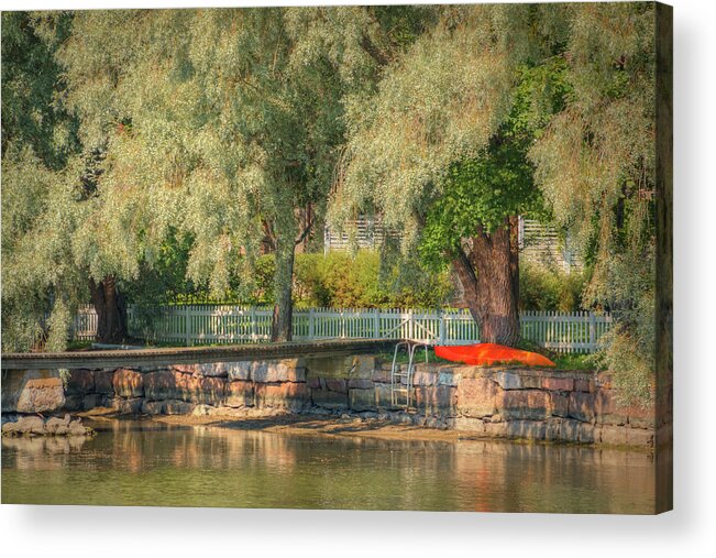 Landscape Acrylic Print featuring the photograph The Red Canoe by Kristina Rinell