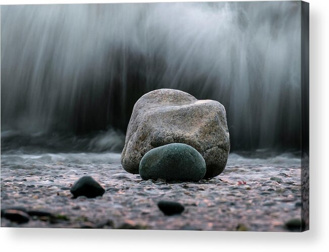 Scenic Acrylic Print featuring the photograph The Rocks at the End of Hastie Road by Mary Lee Dereske