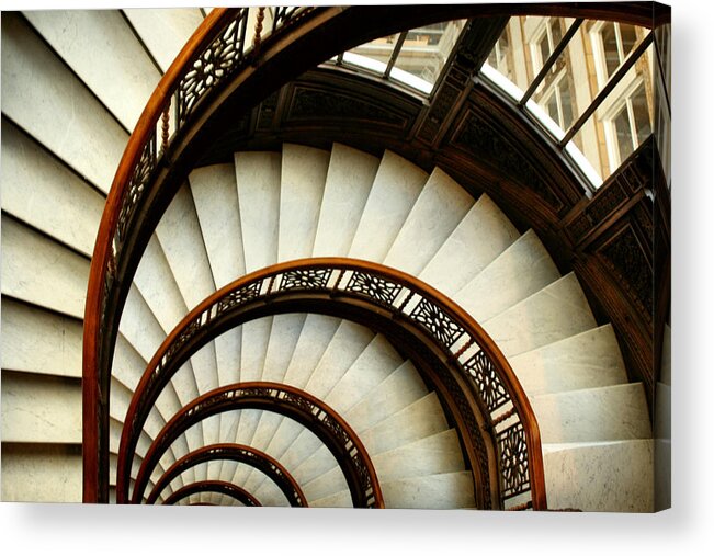 Chicago Acrylic Print featuring the photograph The Rookery Spiral Staircase by Ely Arsha