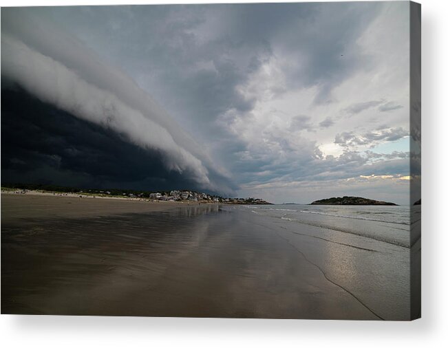 Gloucester Acrylic Print featuring the photograph The Storm Rolling in to Good Harbor Beach Gloucester MA by Toby McGuire