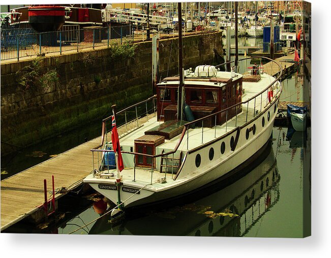 Boats Acrylic Print featuring the photograph The Sundowner by Richard Denyer
