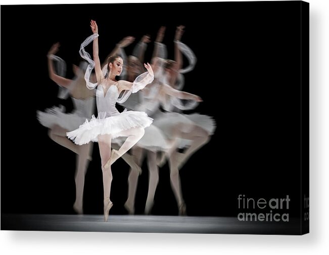 Ballet Acrylic Print featuring the photograph The Swan Ballet dancer by Dimitar Hristov