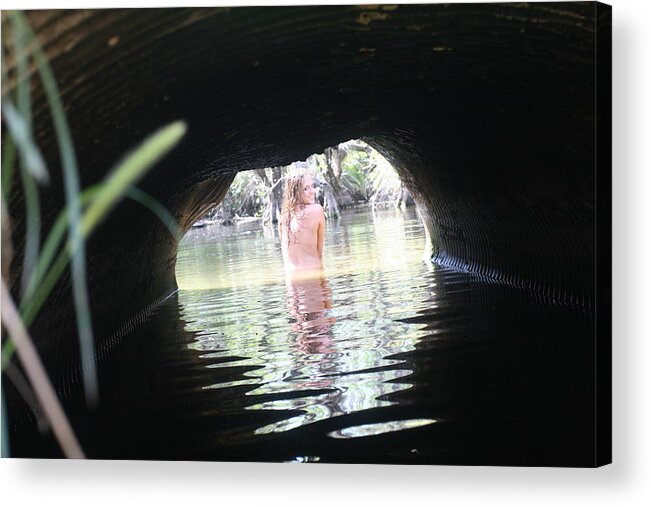 Nudes By Lucky Cole Acrylic Print featuring the photograph The Tunnel by Lucky Cole