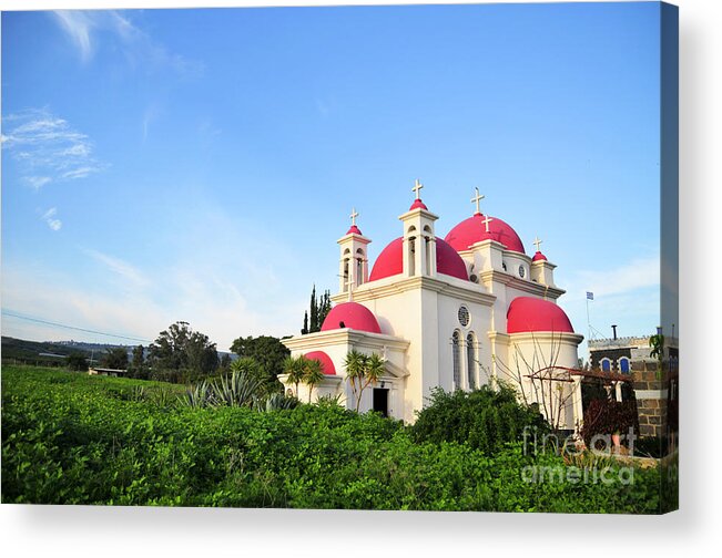 Israel Acrylic Print featuring the photograph the Twelve Apostles Church by Shay Levy
