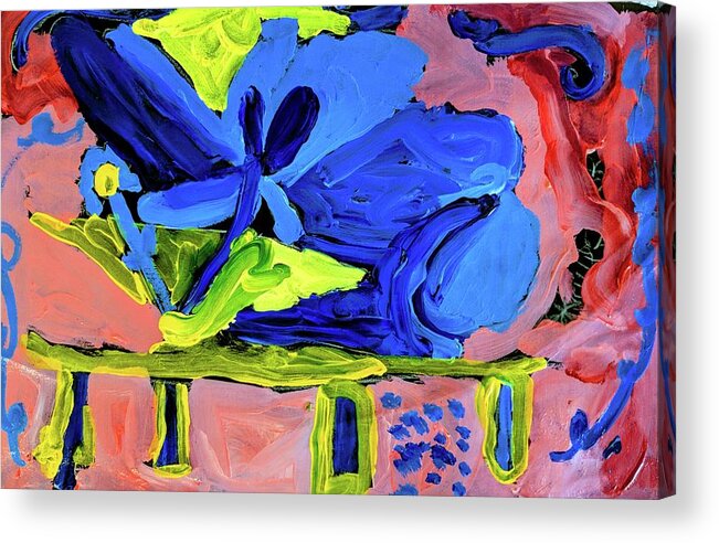 Flower Acrylic Print featuring the painting The Very Big Flower by Abigail White