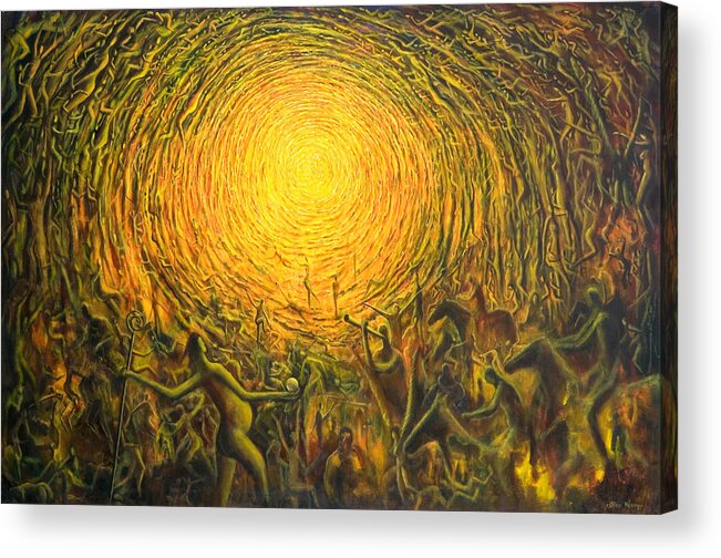 Mystical Acrylic Print featuring the painting The Vortex by Alan Kenny
