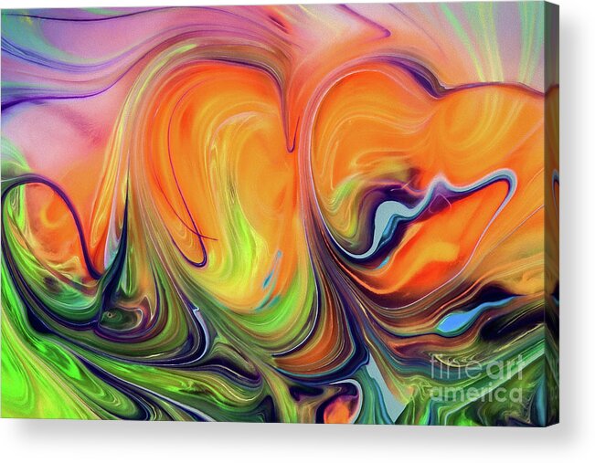 Abstract Acrylic Print featuring the mixed media The Wave by Patti Schulze