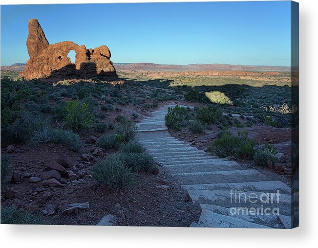 Utah Landscape Acrylic Print featuring the photograph The Windows Pathway by Jim Garrison
