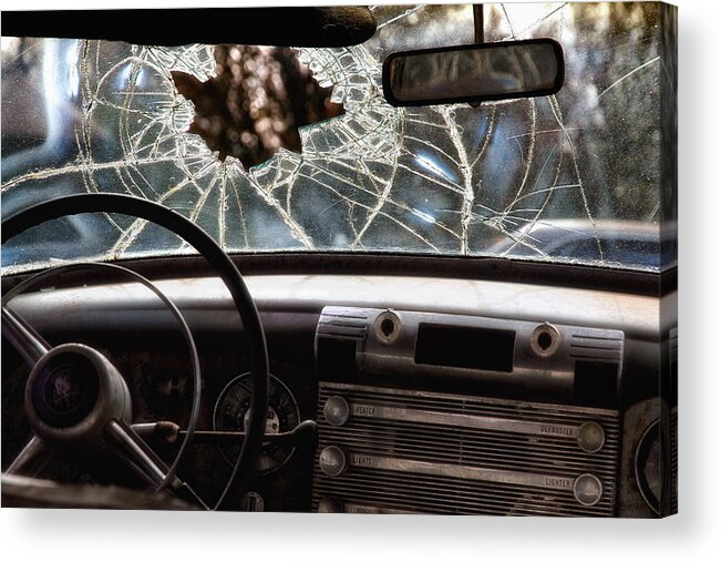 Junk Car Acrylic Print featuring the photograph The Windshield by Daniel George