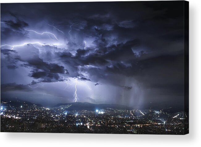 Lighting Acrylic Print featuring the photograph The Wrath Of Nature by Chriskaddas