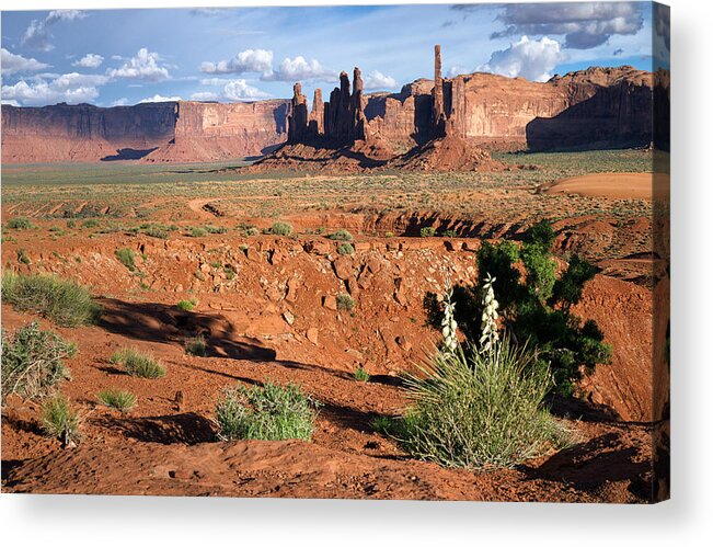 Monument Valley Acrylic Print featuring the photograph The Yei Bi Chei and Totem Pole in Monument Valley Utah by Mary Lee Dereske