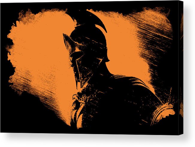 Spartan Acrylic Print featuring the painting This is Sparta by AM FineArtPrints