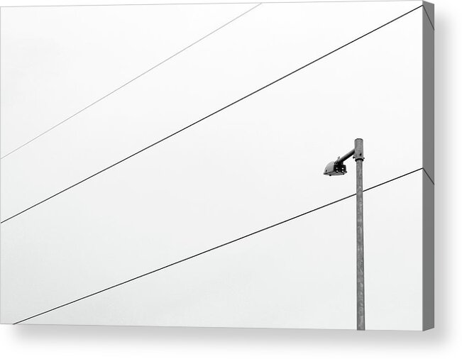 Minimal Acrylic Print featuring the photograph Three Wires and a Street Lamp by Prakash Ghai