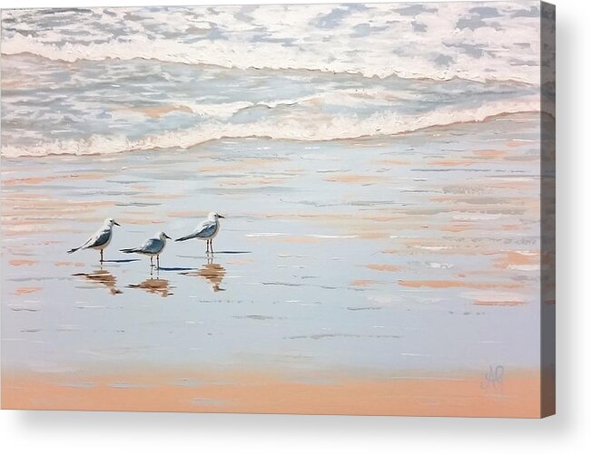 Australia Acrylic Print featuring the painting Three's a crowd by Anne Gardner