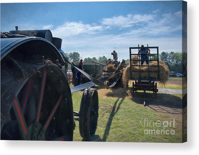 Steam Engines Acrylic Print featuring the photograph Threshing Grain by David Arment